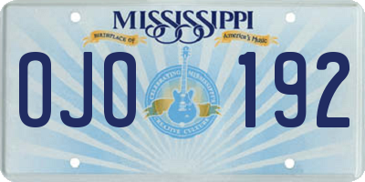 MS license plate OJO192