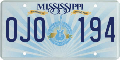 MS license plate OJO194