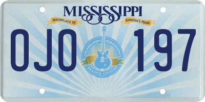 MS license plate OJO197