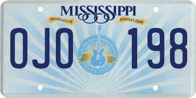 MS license plate OJO198