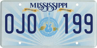 MS license plate OJO199