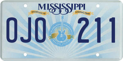 MS license plate OJO211