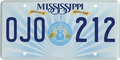 MS license plate OJO212