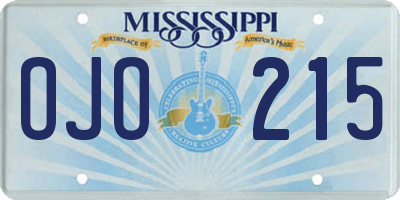 MS license plate OJO215