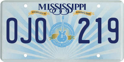 MS license plate OJO219