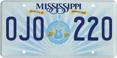 MS license plate OJO220