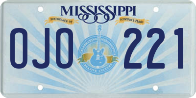 MS license plate OJO221