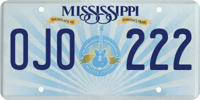 MS license plate OJO222