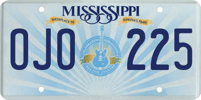 MS license plate OJO225