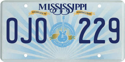 MS license plate OJO229