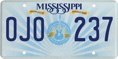MS license plate OJO237