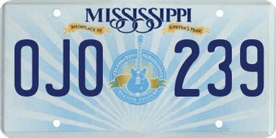 MS license plate OJO239