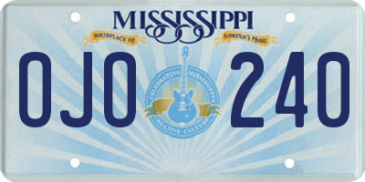 MS license plate OJO240