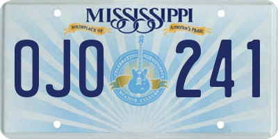 MS license plate OJO241