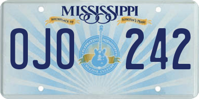 MS license plate OJO242