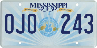 MS license plate OJO243