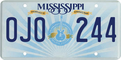 MS license plate OJO244