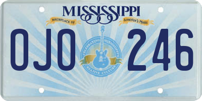 MS license plate OJO246