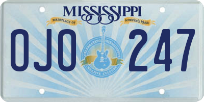 MS license plate OJO247