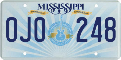 MS license plate OJO248