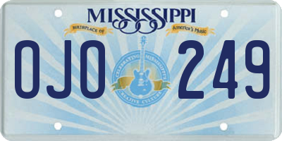 MS license plate OJO249