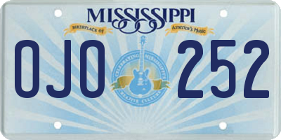 MS license plate OJO252