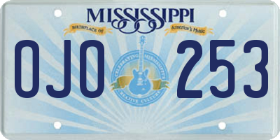 MS license plate OJO253