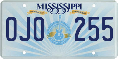 MS license plate OJO255