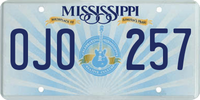 MS license plate OJO257