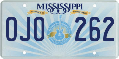 MS license plate OJO262