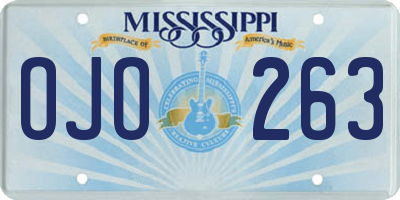 MS license plate OJO263