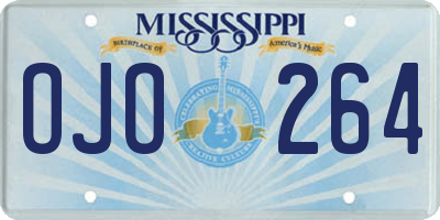 MS license plate OJO264