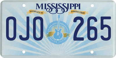 MS license plate OJO265