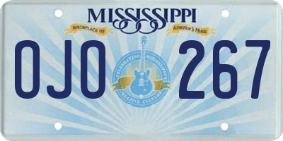 MS license plate OJO267