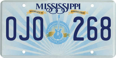 MS license plate OJO268