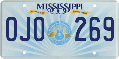 MS license plate OJO269
