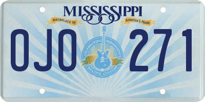 MS license plate OJO271
