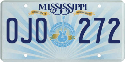 MS license plate OJO272