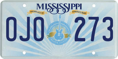 MS license plate OJO273