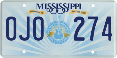 MS license plate OJO274