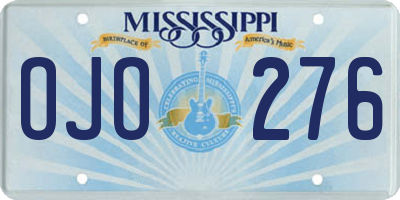 MS license plate OJO276