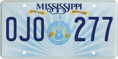 MS license plate OJO277