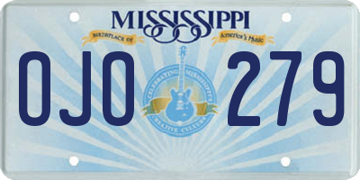 MS license plate OJO279