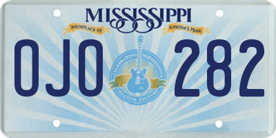 MS license plate OJO282