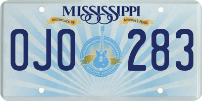 MS license plate OJO283