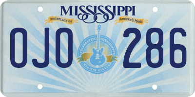 MS license plate OJO286