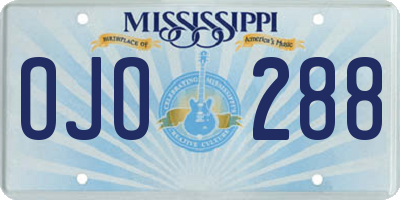 MS license plate OJO288