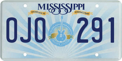 MS license plate OJO291