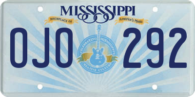 MS license plate OJO292