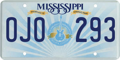 MS license plate OJO293